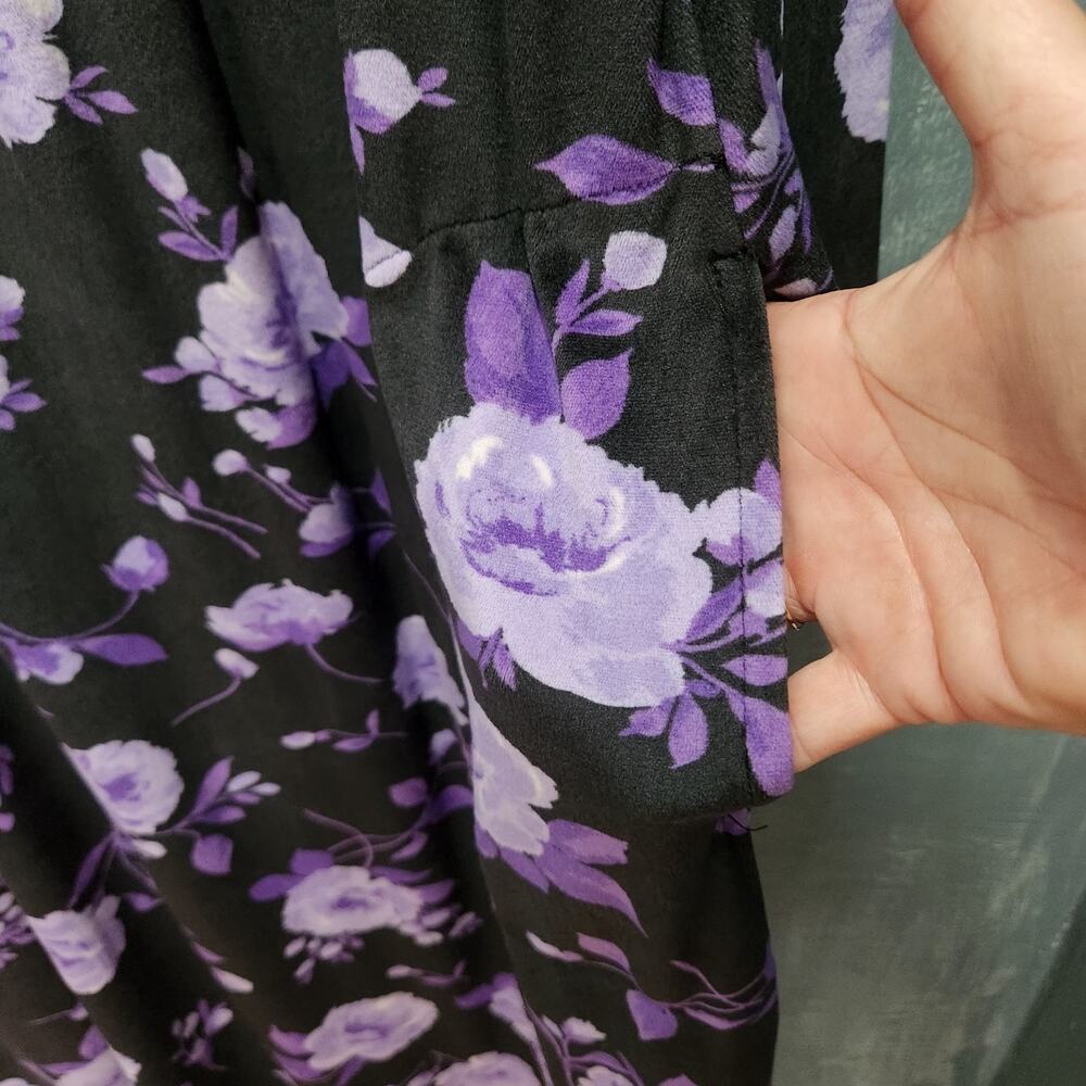 Aria Nightgown Robe XL Purple Cozy Buttery Soft Warm Velour Long Sleeve Pockets - Picture 6 of 9